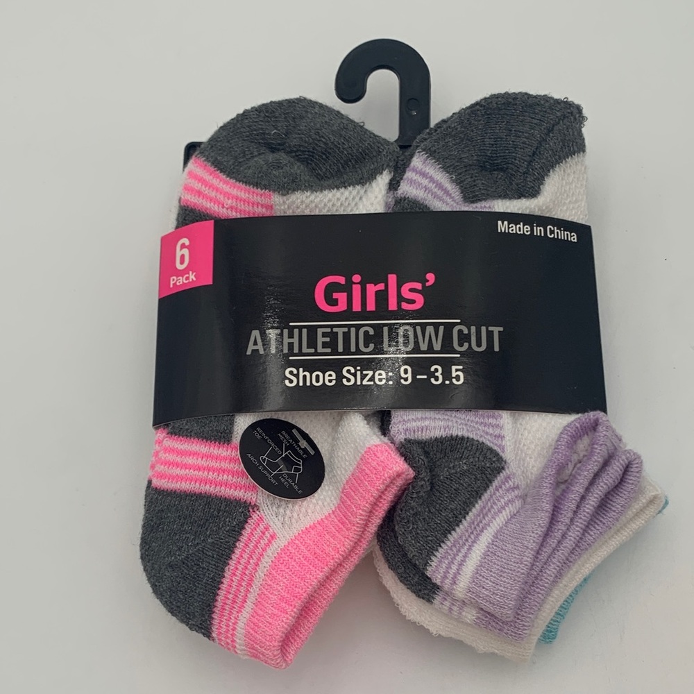 Girls' Athletic Low-Cut Socks - 6 Pack X 3 = 18 pairs - Picture 2 of 13